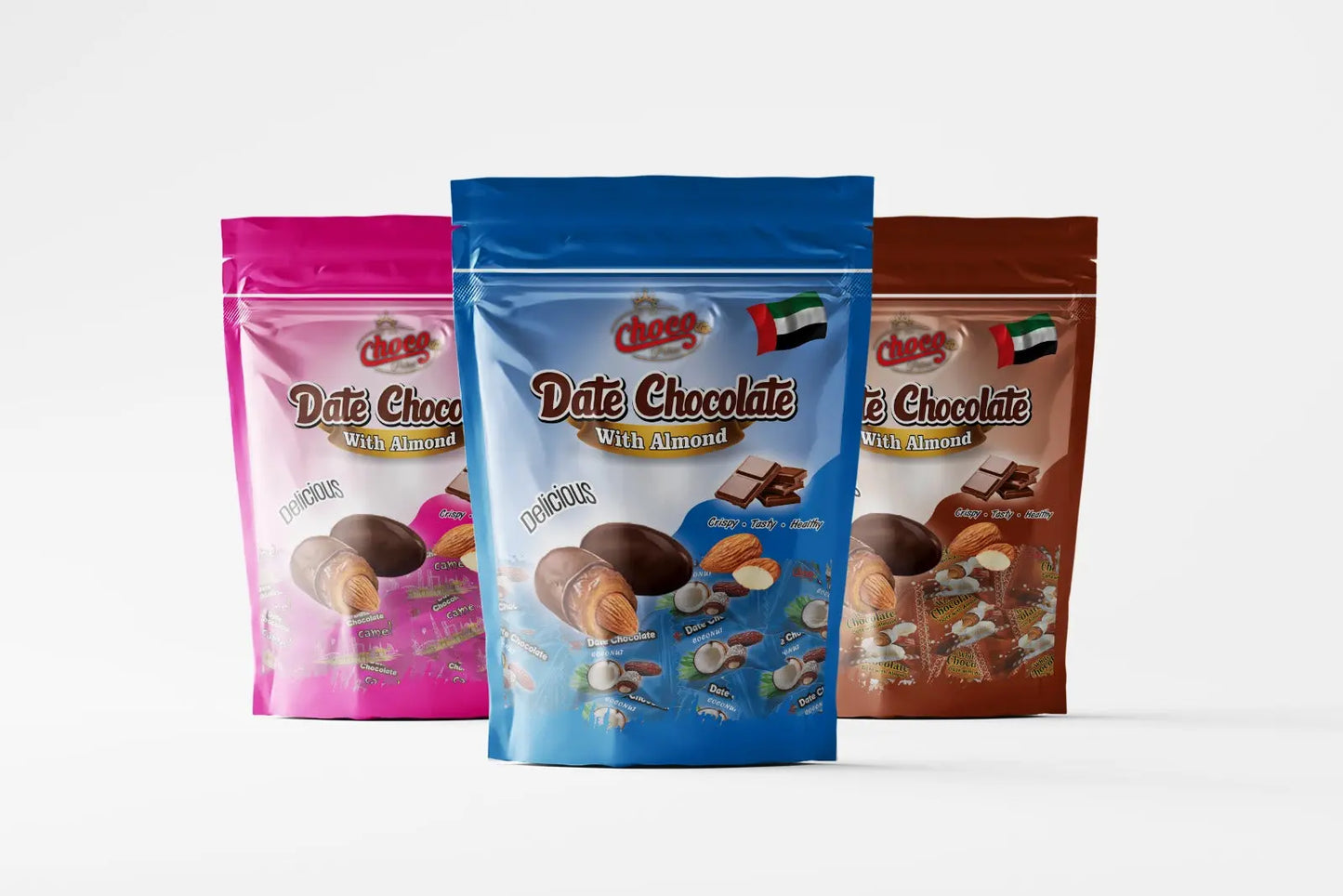 Date Chocolate - Coconut flavour + White Chocolate + Camel Flavour Offer 400 gm*3 Choco Palace