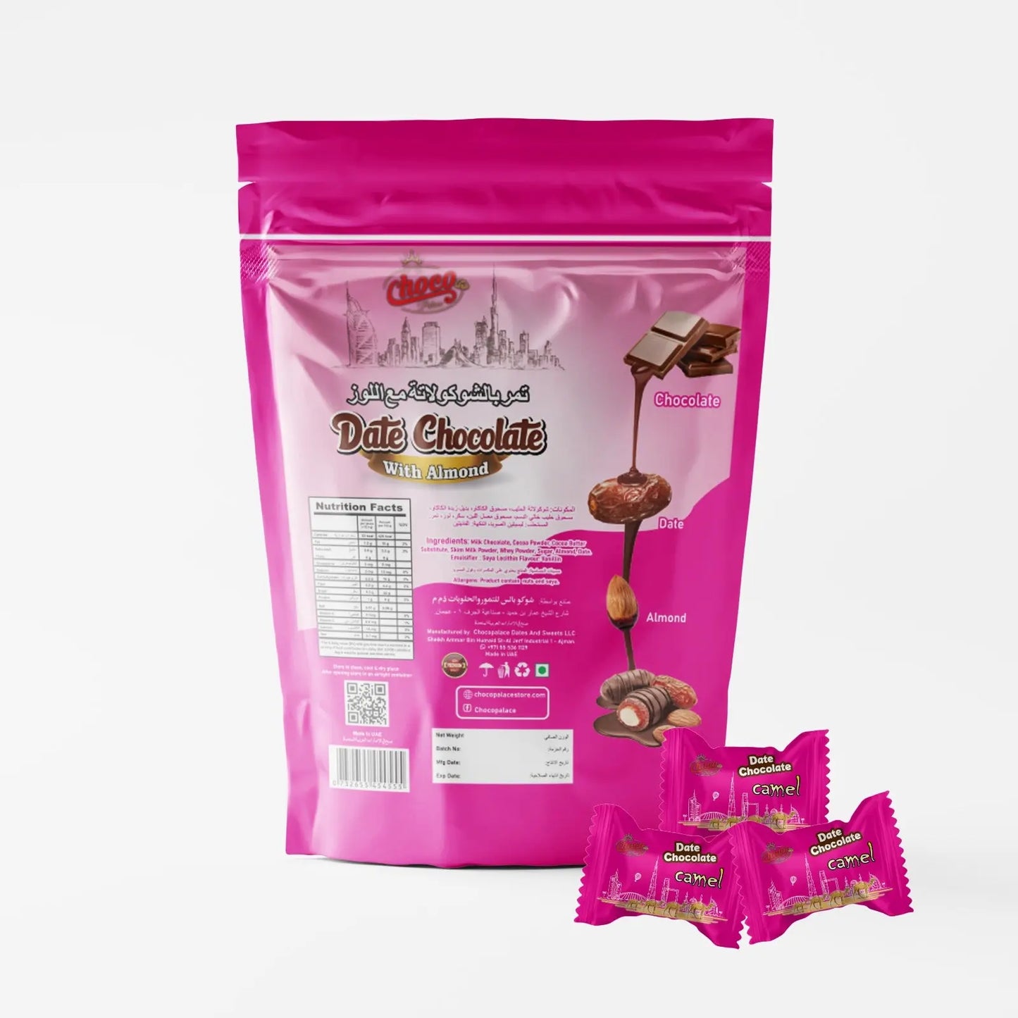 Date Chocolate - Coconut flavour + White Chocolate + Camel Flavour Offer 400 gm*3 Choco Palace