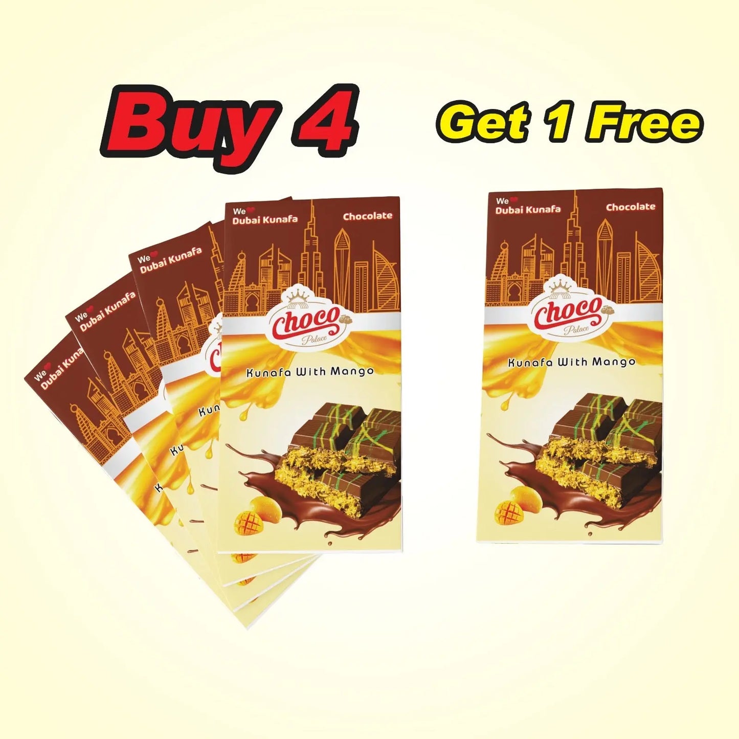 Dubai Kunafa Chocolate With Mango flavour 100GM Choco Palace