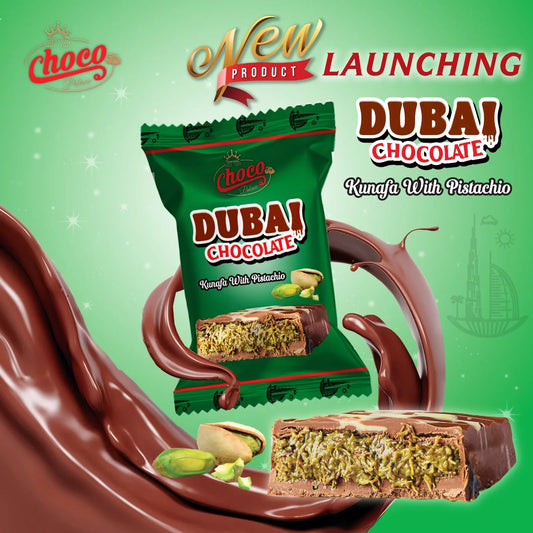 Dubai Kunafa Chocolate with Pistachio 20 gm Choco Palace