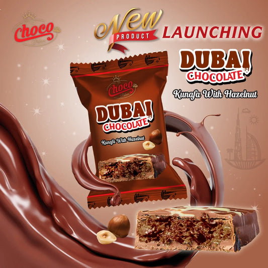 Dubai kunafa chocolate with hazelnut flavor 20 GM Choco Palace