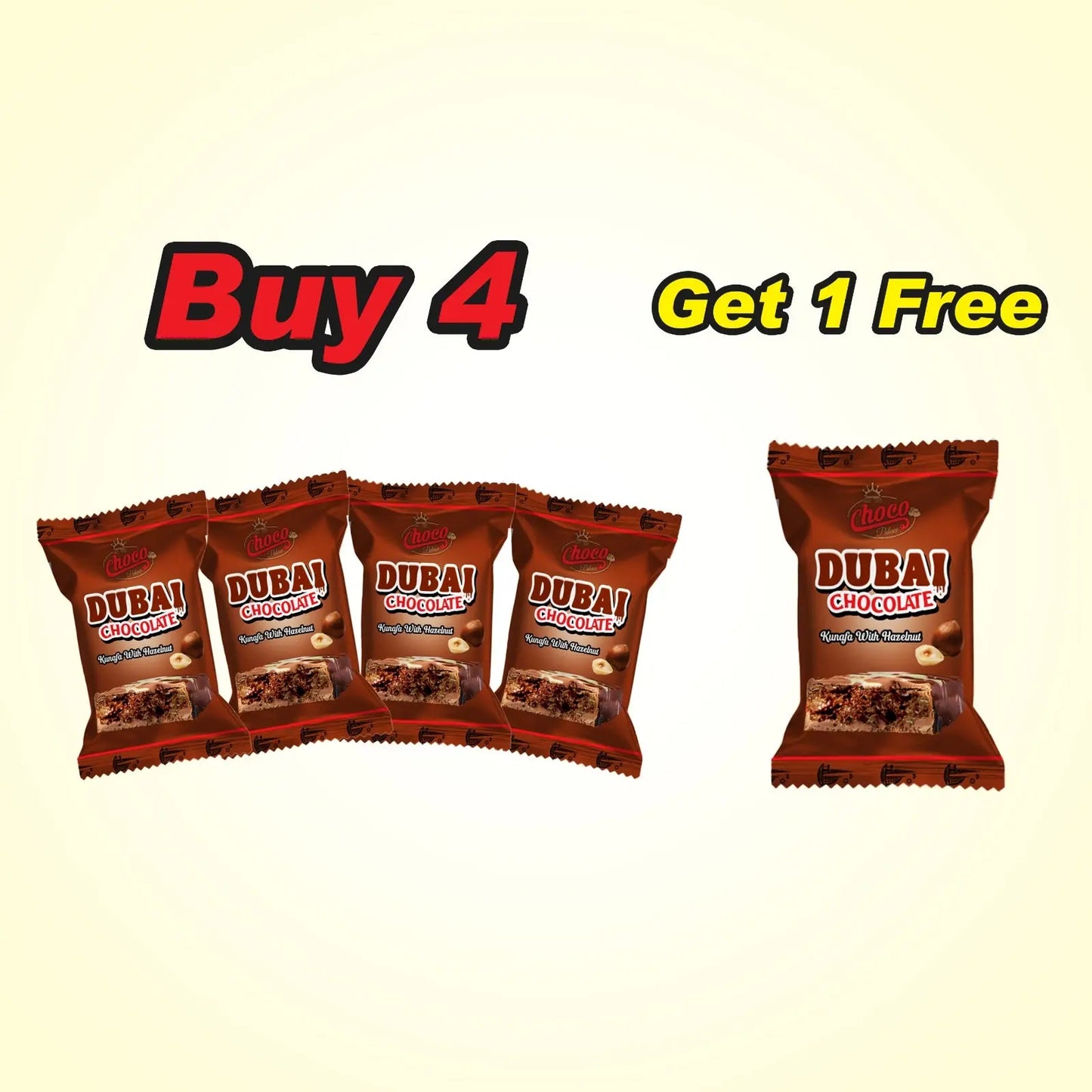 Dubai kunafa chocolate with hazelnut flavor 20 GM Choco Palace