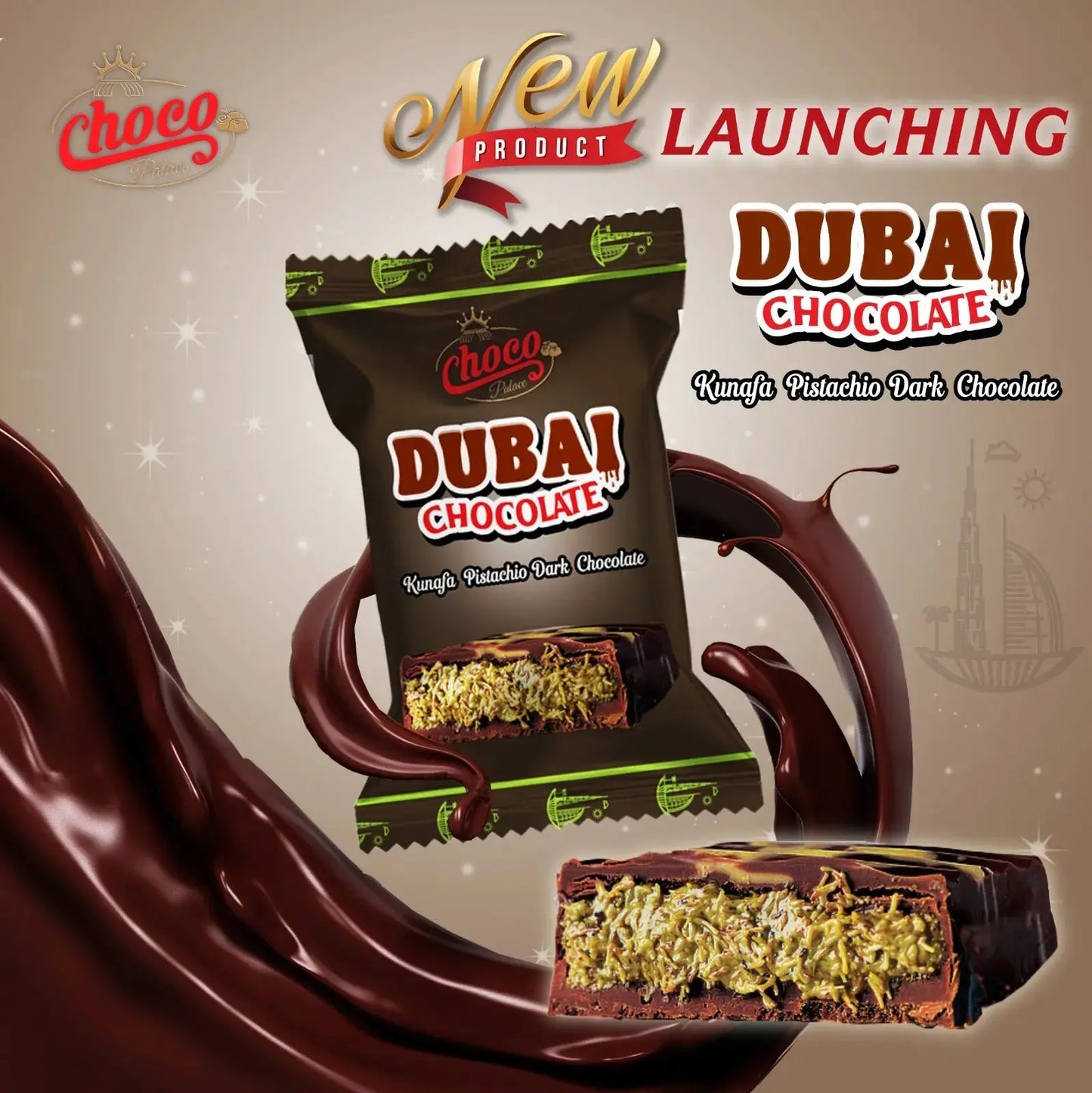 Kunafa Chocolate - 7 Flavours (35 pieces 20 gm) in combo pack Choco Palace