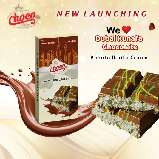 Dubai Kunafa Chocolate With White Cream 100GM Choco Palace