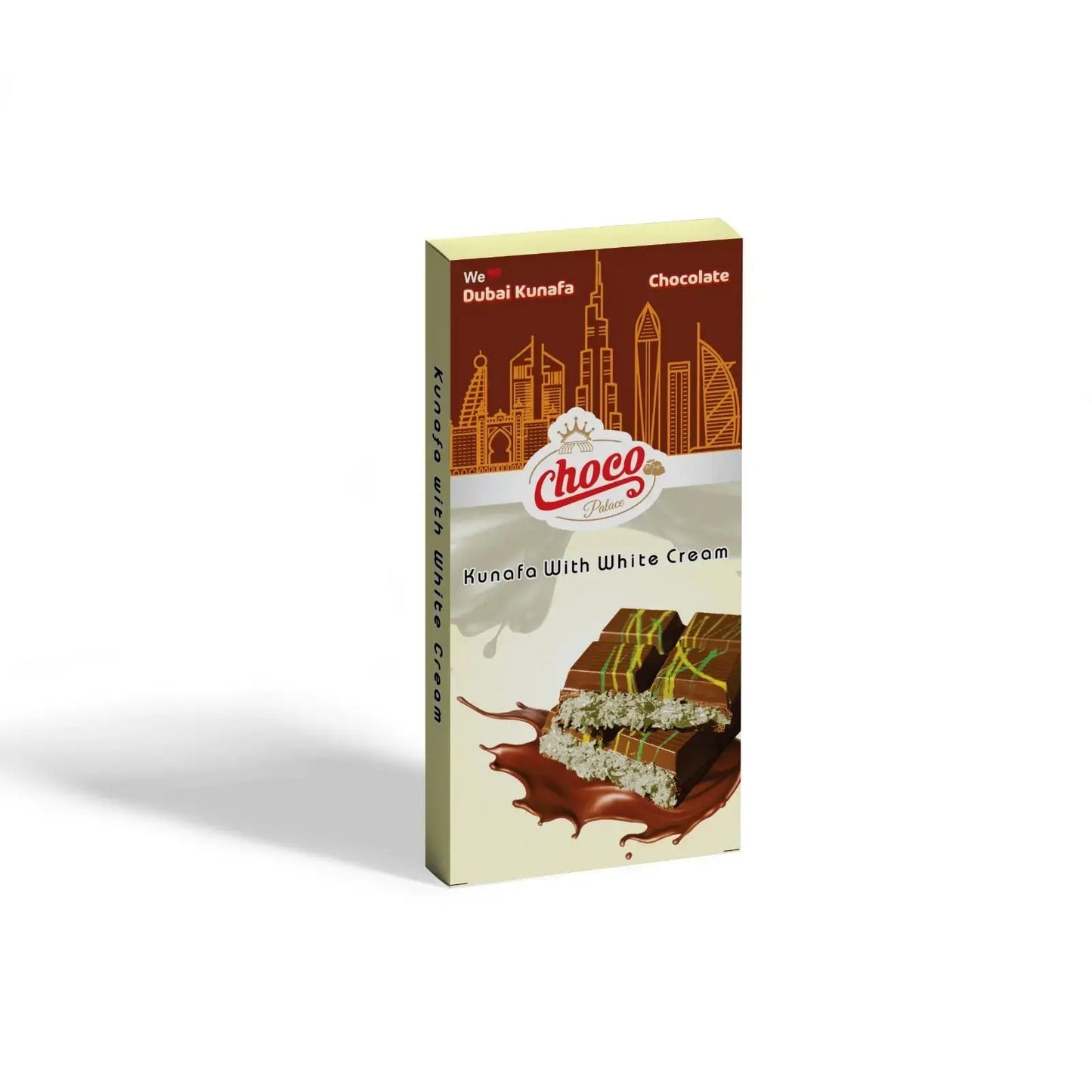 Dubai Kunafa Chocolate With White Cream 100GM Choco Palace