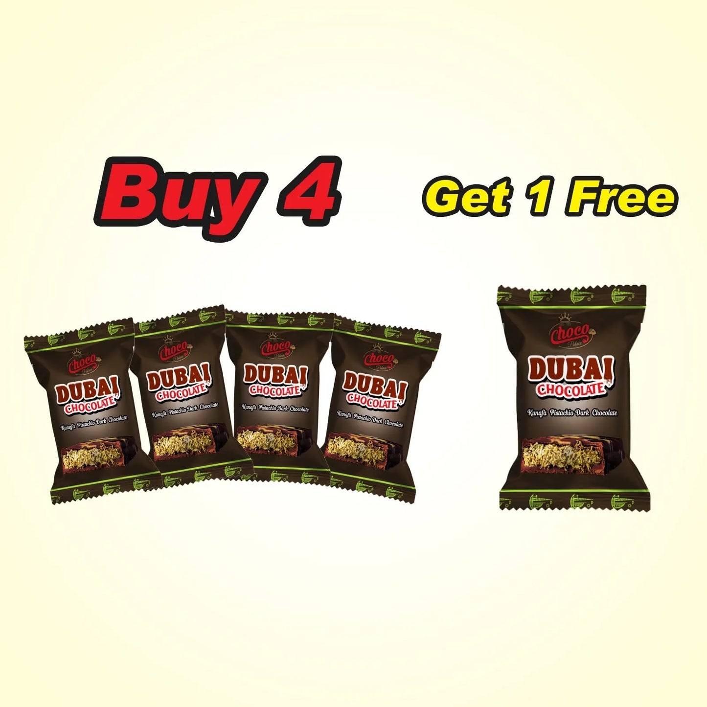 Kunafa pistachio Dark chocolate 20 GM Choco Palace