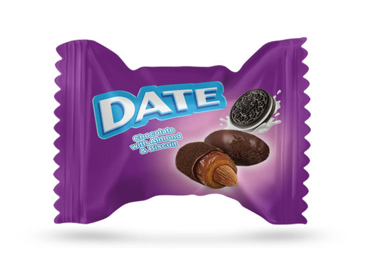 Date Chocolate with Almond and Biscuit